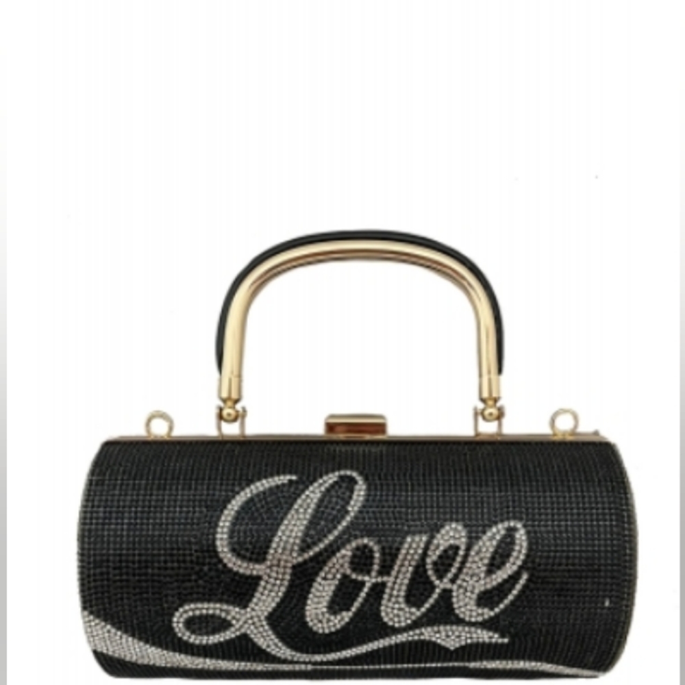 NEW - Black Rhinestone Clutch Bag